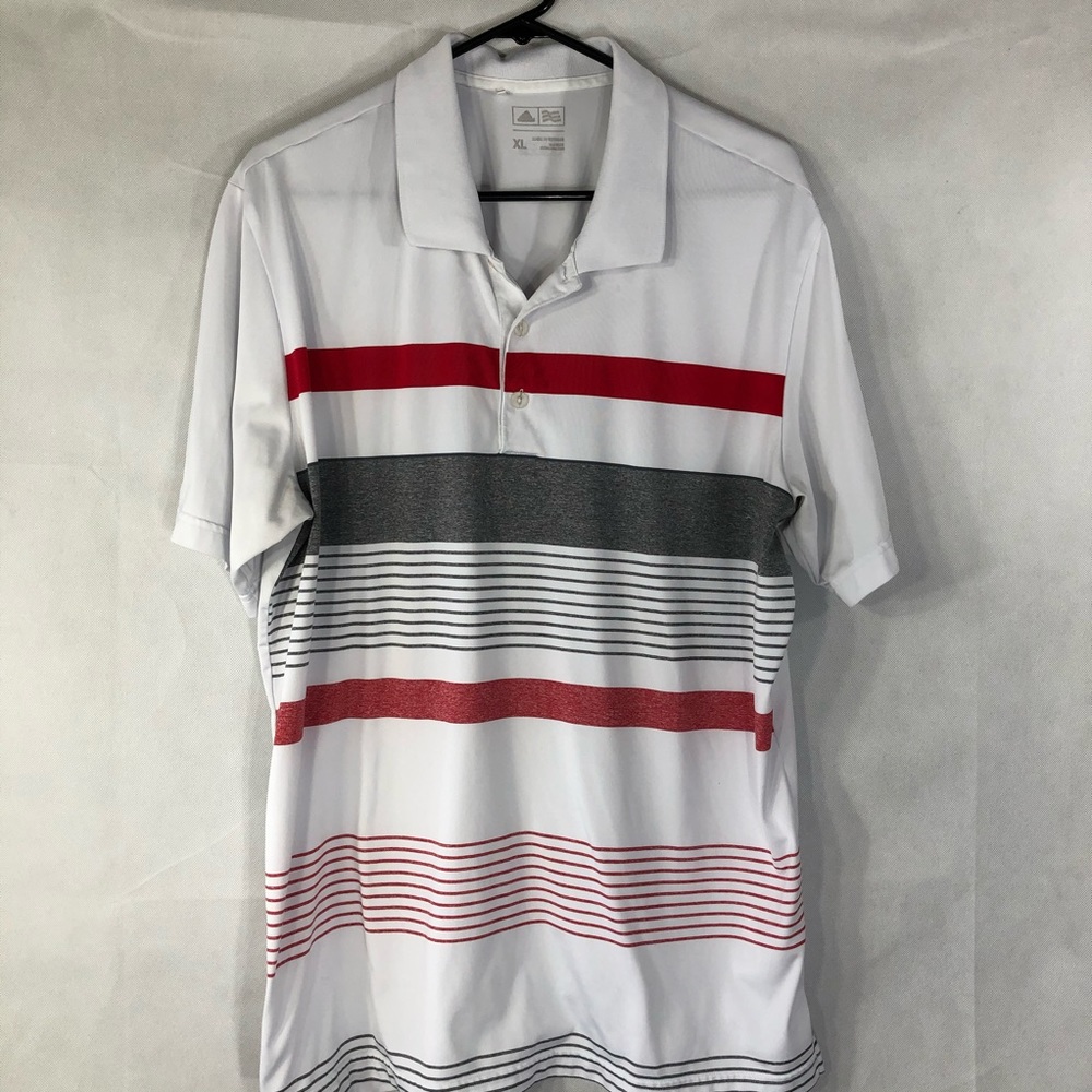 Adidas White With Stripes Polo